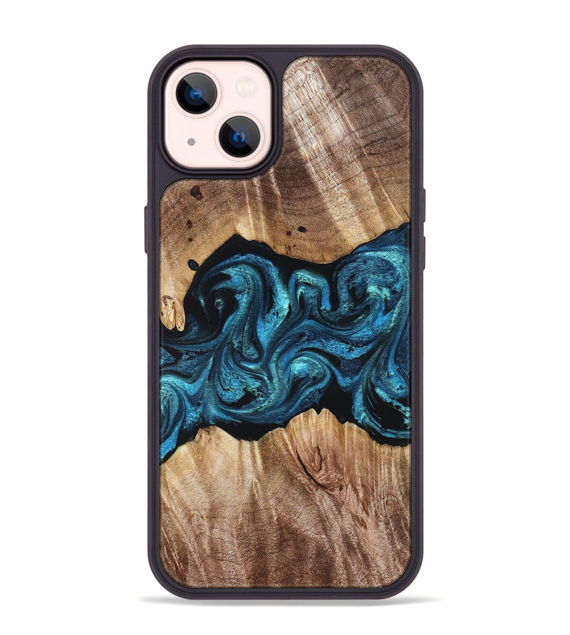 iPhone 14 Plus Wood Phone Case - Robert (Blue, 823483)