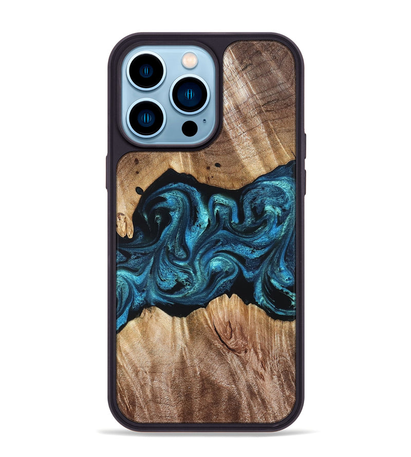 iPhone 14 Pro Max Wood Phone Case - Robert (Blue, 823483)