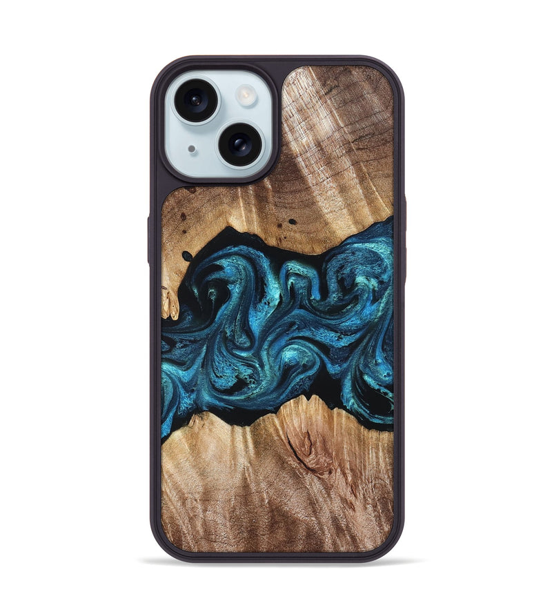 iPhone 15 Wood Phone Case - Robert (Blue, 823483)