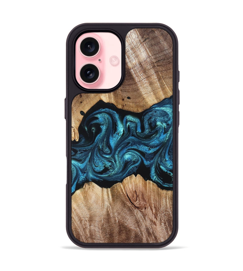 iPhone 16 Wood Phone Case - Robert (Blue, 823483)