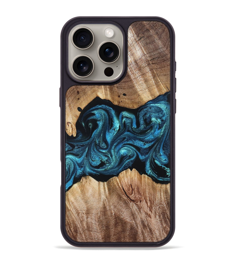 iPhone 16 Pro Max Wood Phone Case - Robert (Blue, 823483)