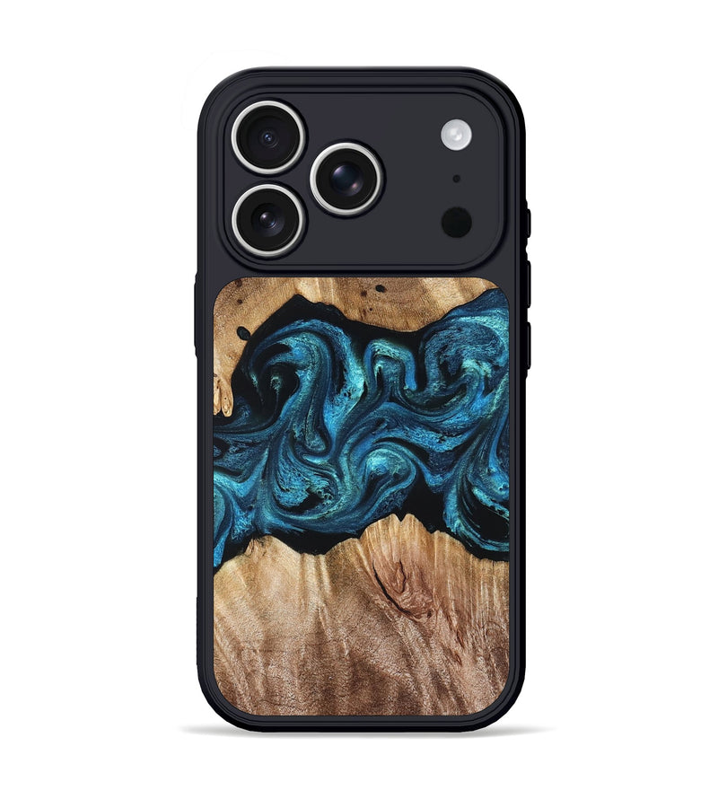 iPhone 17 Pro Wood Phone Case - Robert (Blue, 823483)