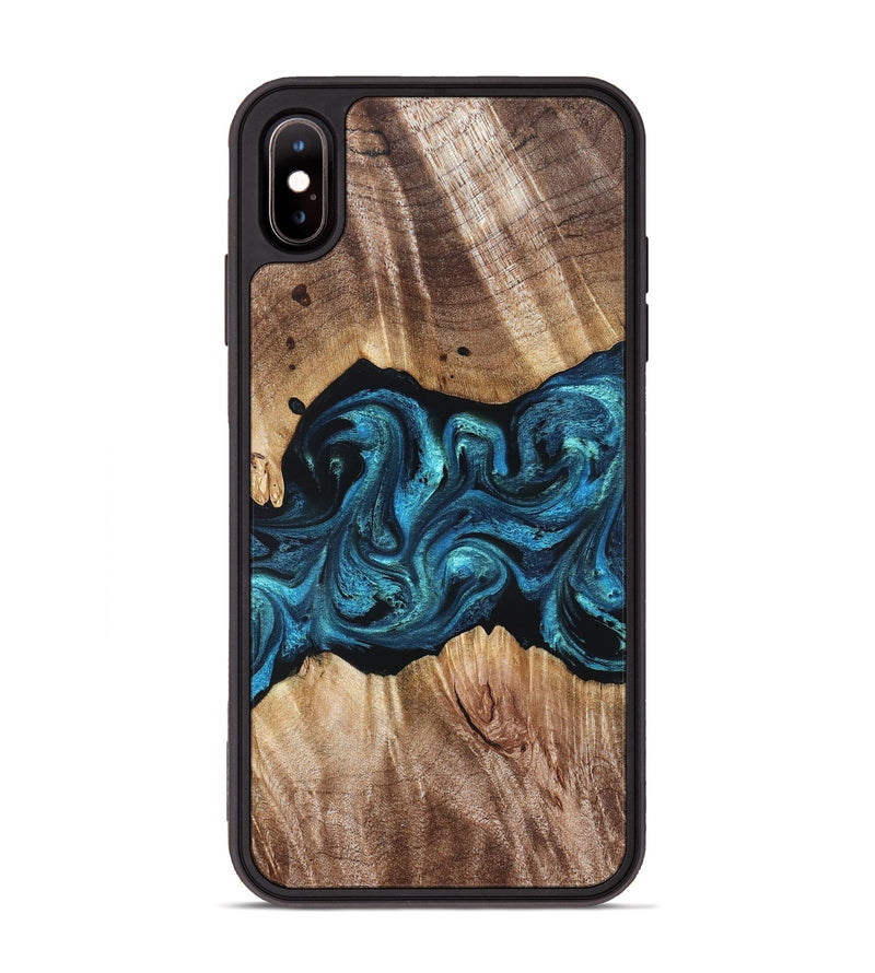 iPhone Xs Max Wood Phone Case - Robert (Blue, 823483)
