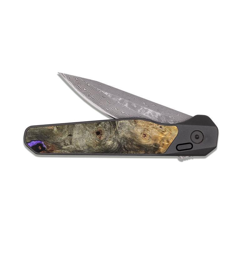EDC Dark Damascus Wood Pocket Knife - Virgie (Cosmos, 823489)