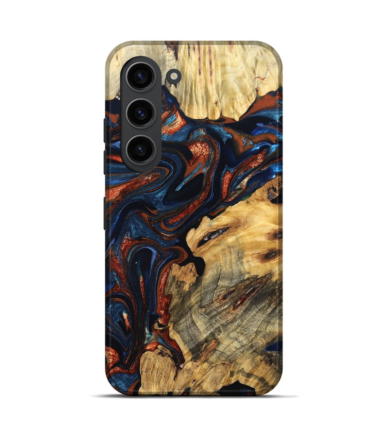 Galaxy S23 Wood Live Edge Phone Case - Samara (Teal & Gold, 823493)