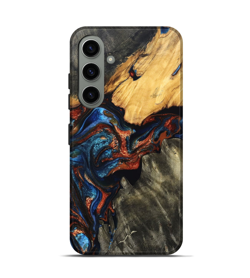 Galaxy S24 Wood Live Edge Phone Case - Zuri (Teal & Gold, 823494)