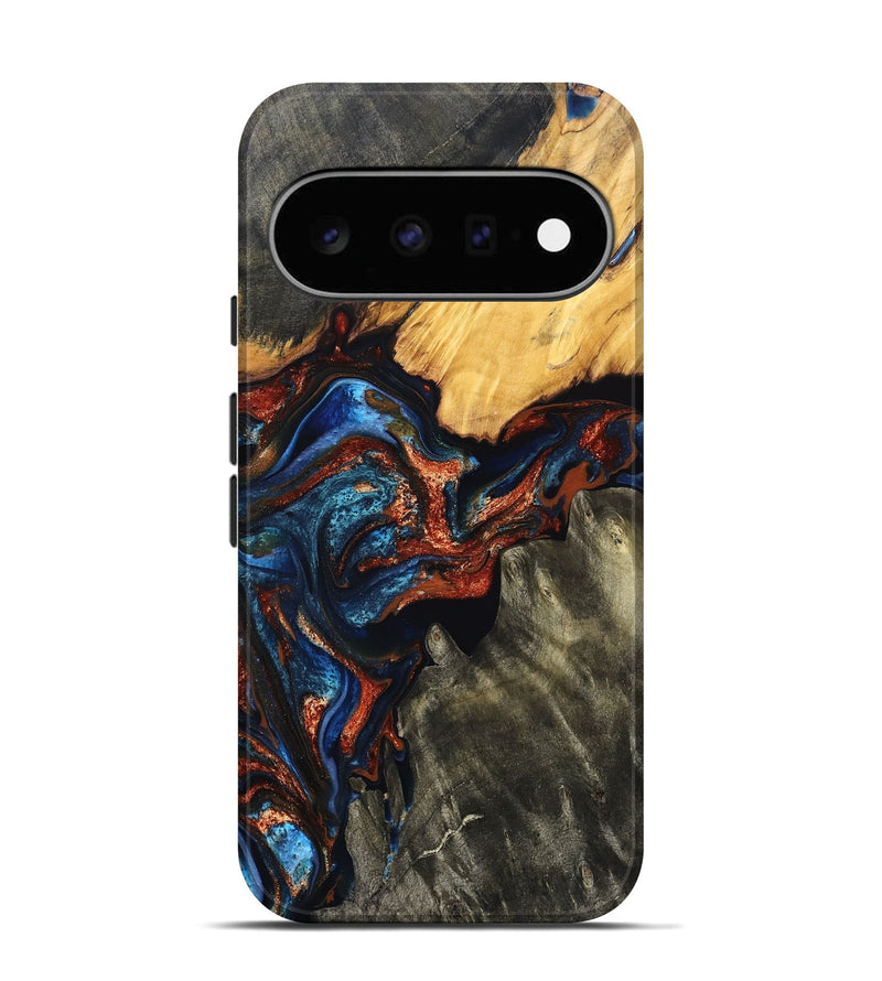 Pixel 11 Wood Live Edge Phone Case - Zuri (Teal & Gold, 823494)