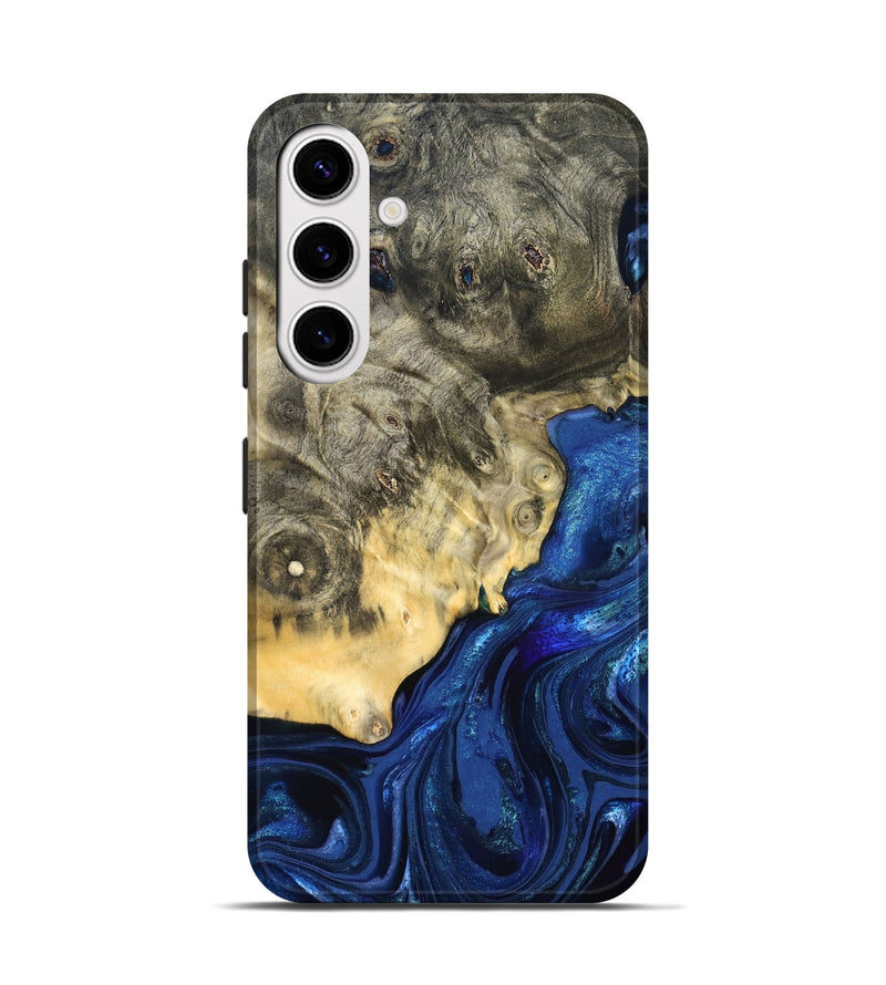 Galaxy S25 Wood Live Edge Phone Case - Esteban (Blue, 823495)