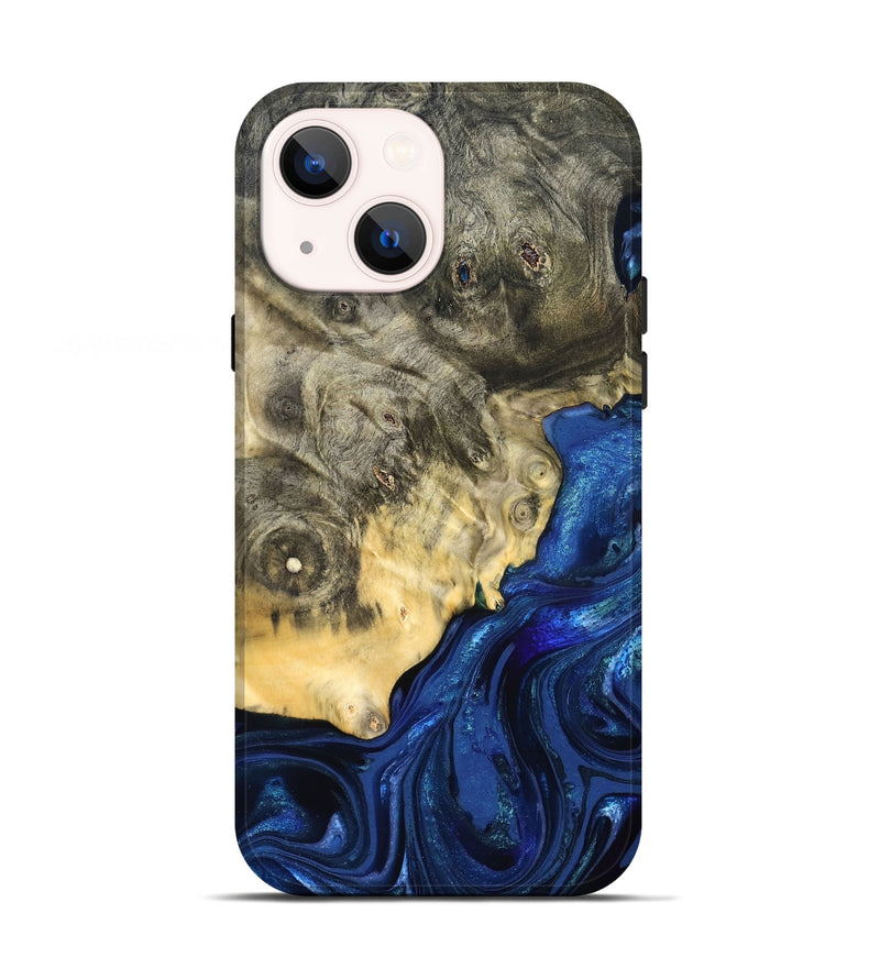 iPhone 13 Wood Live Edge Phone Case - Esteban (Blue, 823495)