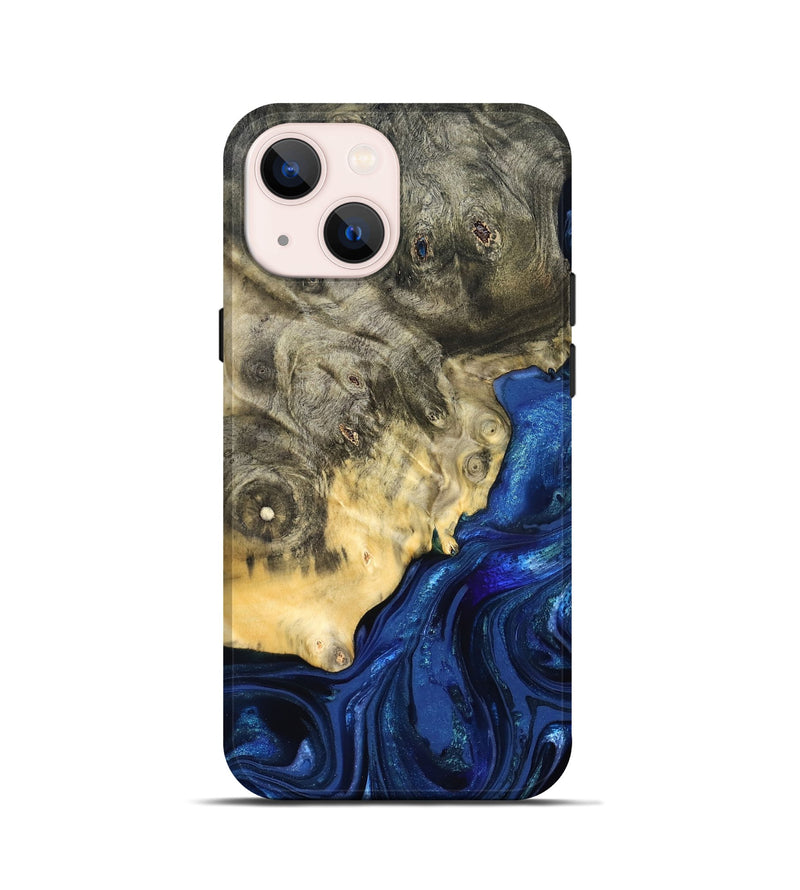 iPhone 13 mini Wood Live Edge Phone Case - Esteban (Blue, 823495)