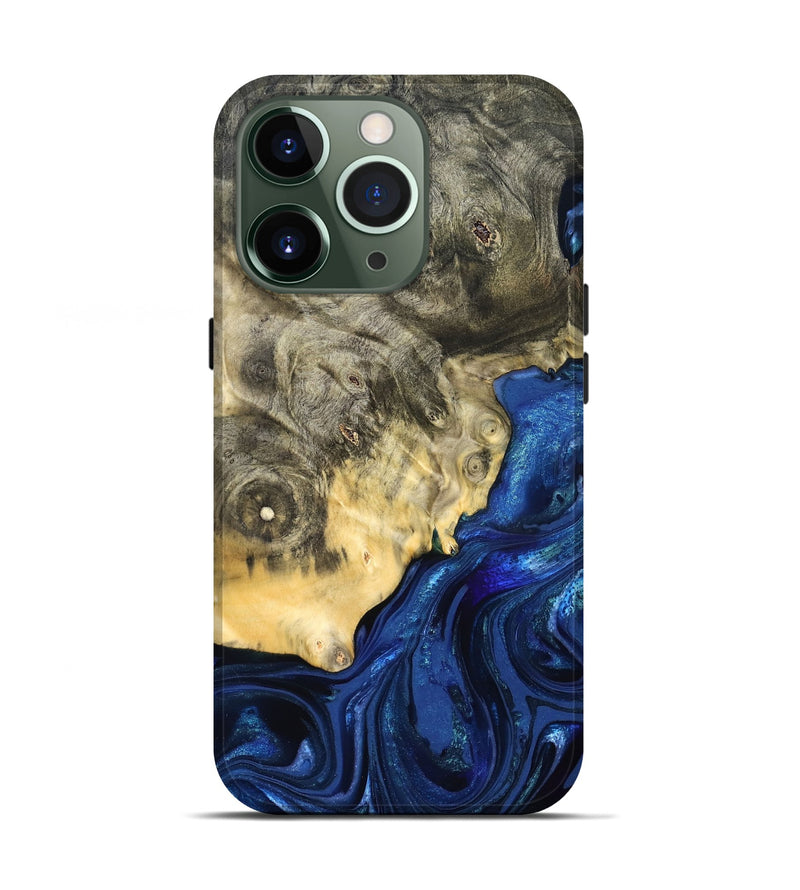 iPhone 13 Pro Wood Live Edge Phone Case - Esteban (Blue, 823495)