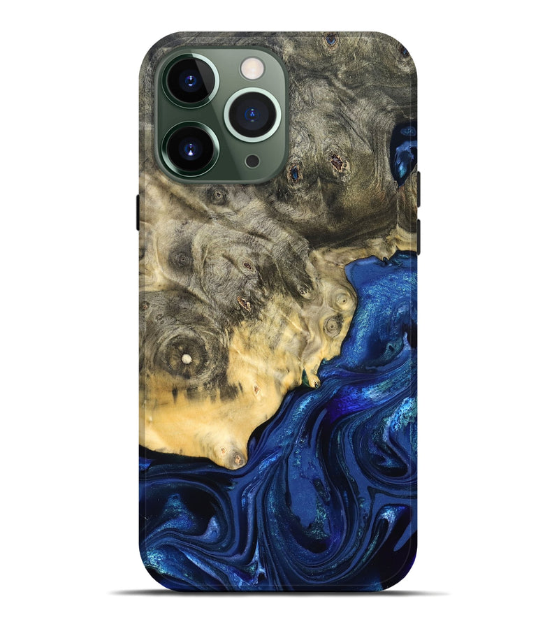 iPhone 13 Pro Max Wood Live Edge Phone Case - Esteban (Blue, 823495)