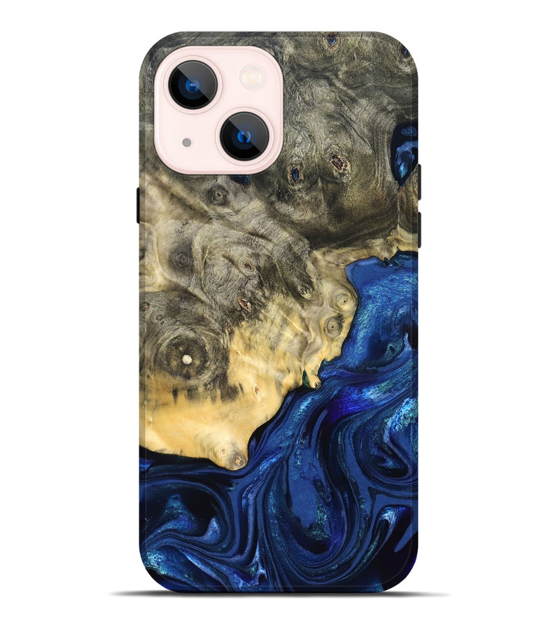 iPhone 14 Plus Wood Live Edge Phone Case - Esteban (Blue, 823495)