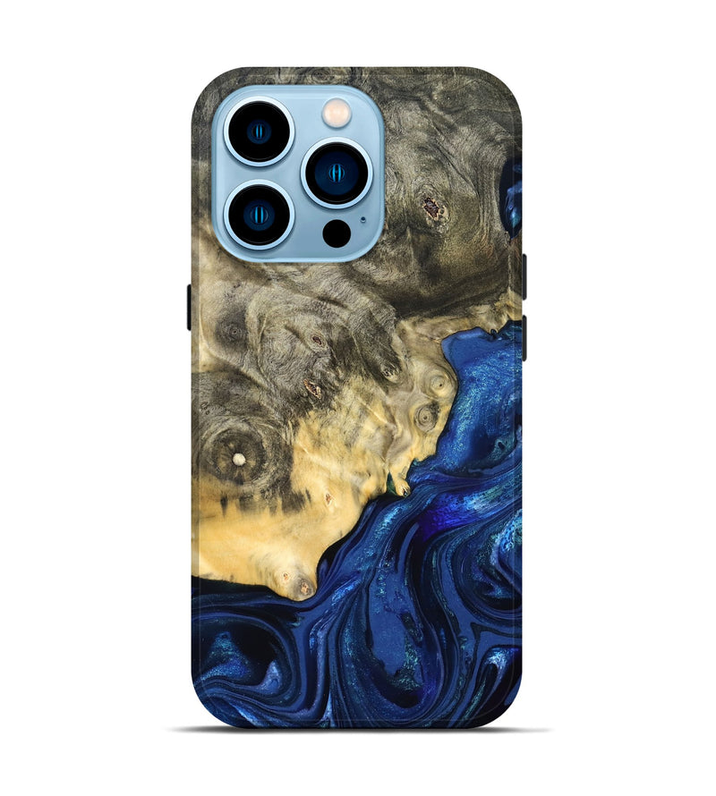 iPhone 14 Pro Wood Live Edge Phone Case - Esteban (Blue, 823495)