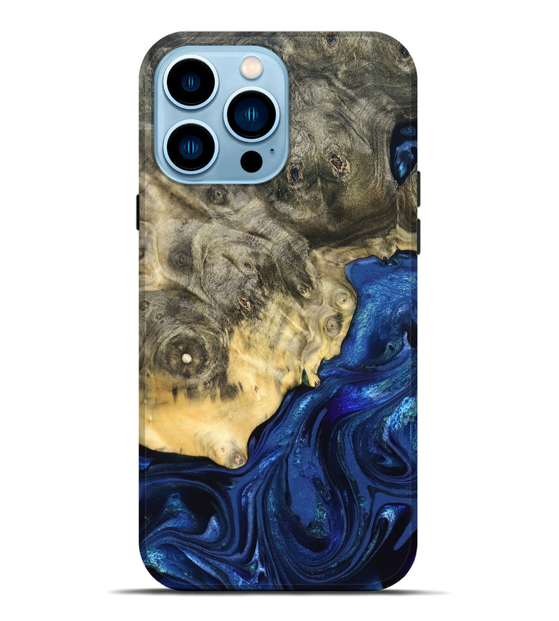 iPhone 14 Pro Max Wood Live Edge Phone Case - Esteban (Blue, 823495)