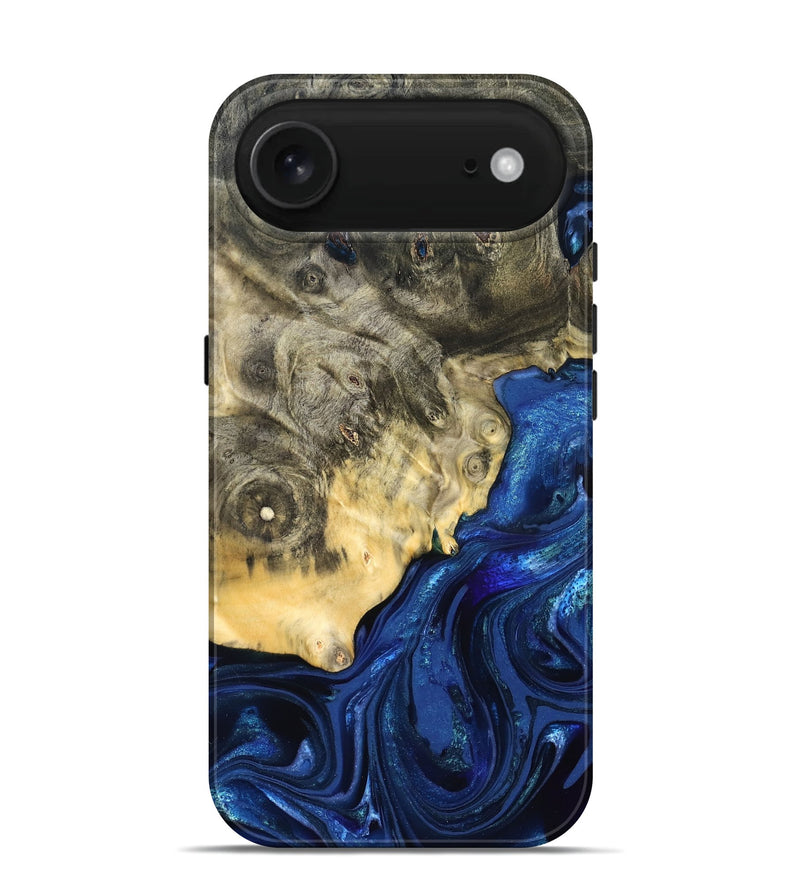 iPhone 17 Air Wood Live Edge Phone Case - Esteban (Blue, 823495)