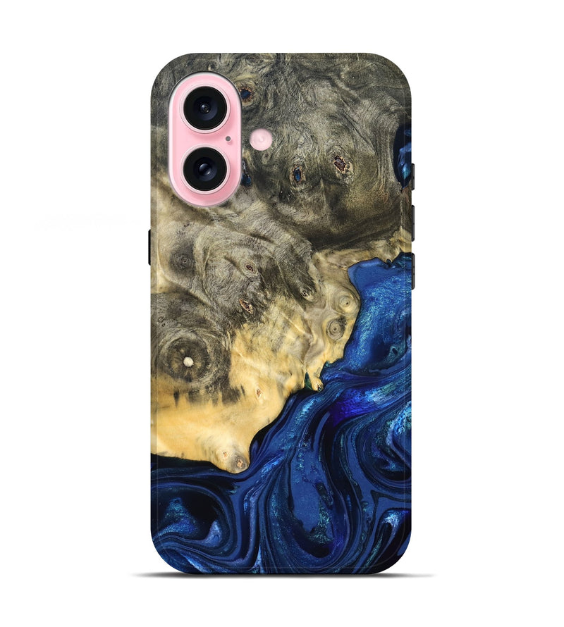 iPhone 17 Wood Live Edge Phone Case - Esteban (Blue, 823495)