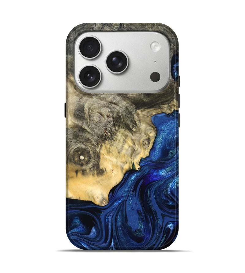 iPhone 17 Pro Wood Live Edge Phone Case - Esteban (Blue, 823495)