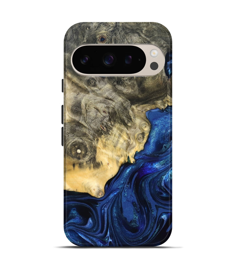 Pixel 9 Pro Wood Live Edge Phone Case - Esteban (Blue, 823495)