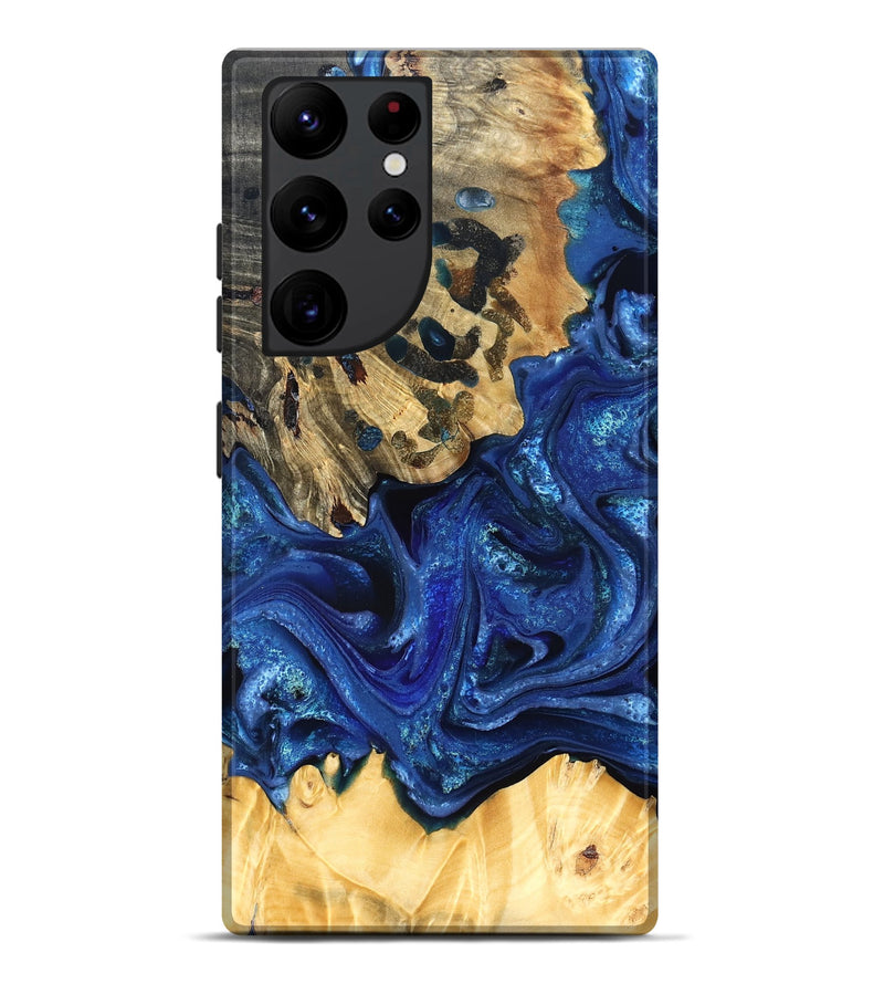 Galaxy S22 Ultra Wood Live Edge Phone Case - Roma (Blue, 823496)