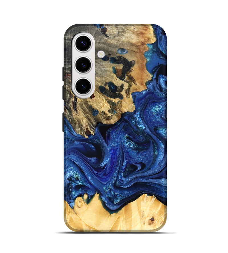 Galaxy S25 Wood Live Edge Phone Case - Roma (Blue, 823496)