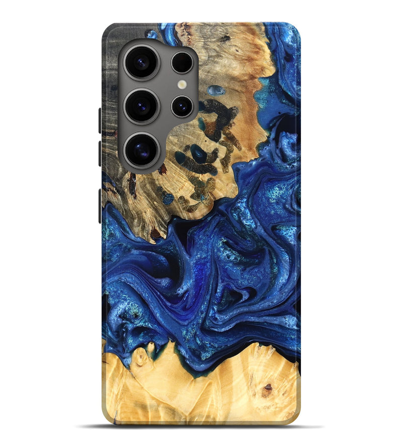 Galaxy S25 Ultra Wood Live Edge Phone Case - Roma (Blue, 823496)