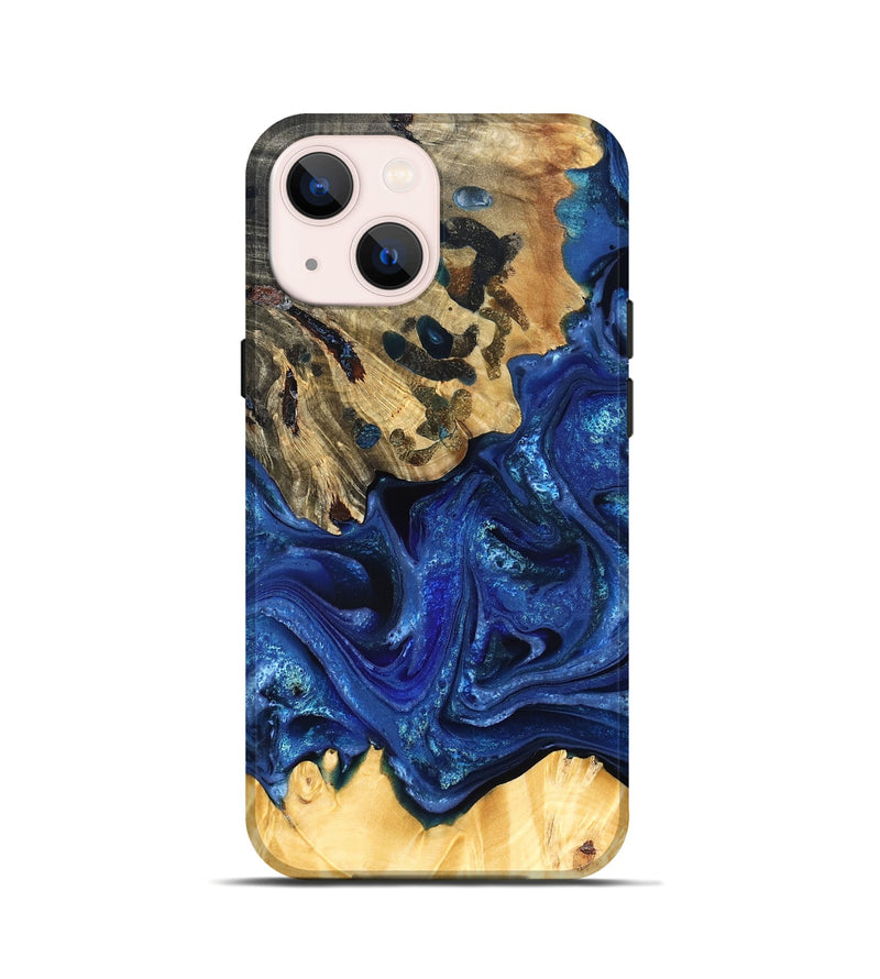 iPhone 13 mini Wood Live Edge Phone Case - Roma (Blue, 823496)