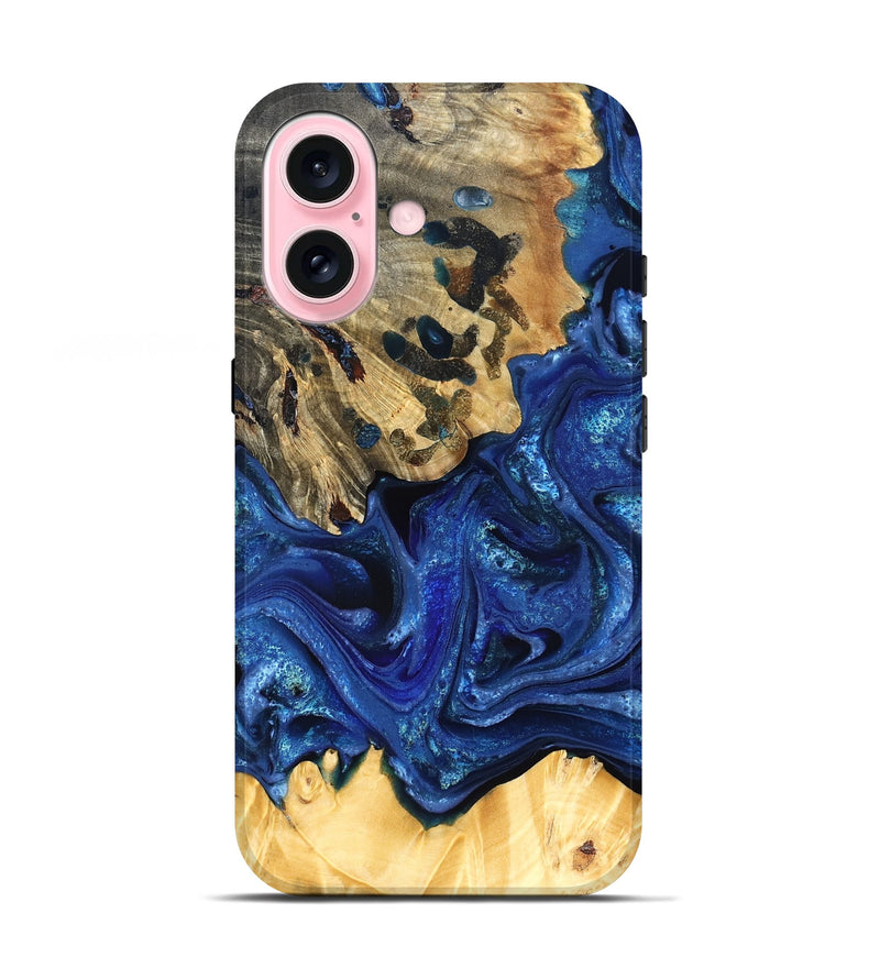 iPhone 17 Wood Live Edge Phone Case - Roma (Blue, 823496)
