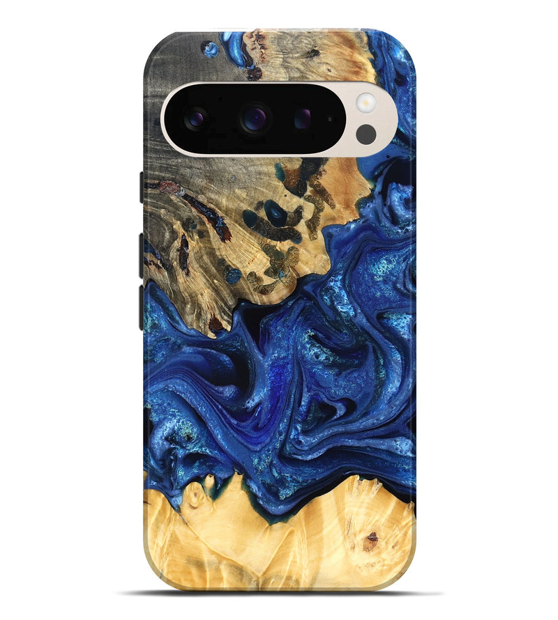 Pixel 10 Pro XL Wood Live Edge Phone Case - Roma (Blue, 823496)