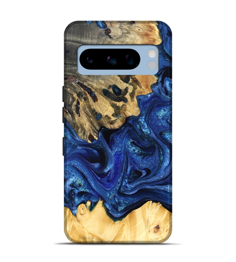 Pixel 8 Pro Wood Live Edge Phone Case - Roma (Blue, 823496)