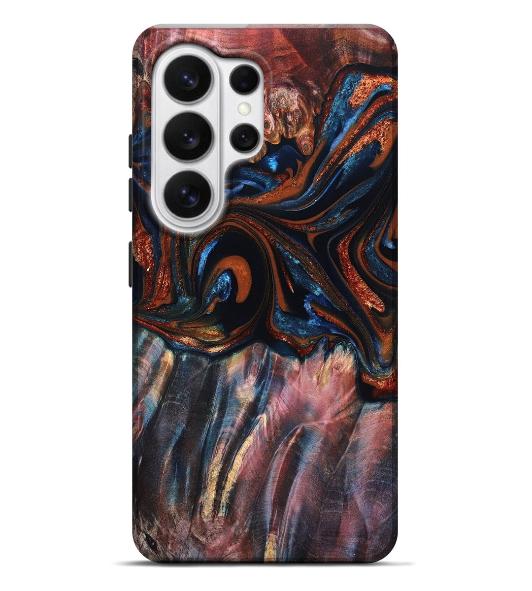 Galaxy S26 Ultra Wood Live Edge Phone Case - Jerad (Teal & Gold, 823497)