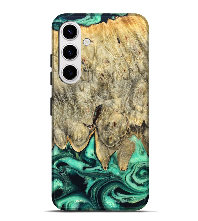 Galaxy S25 Plus Wood Live Edge Phone Case - Essie (Green, 823498)