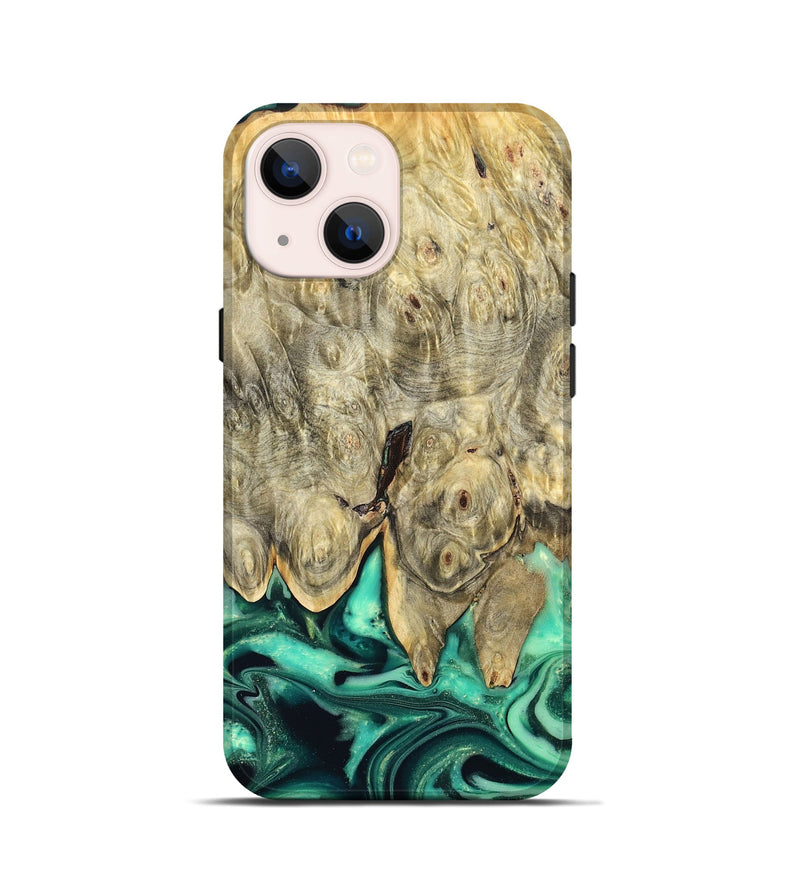 iPhone 13 mini Wood Live Edge Phone Case - Essie (Green, 823498)