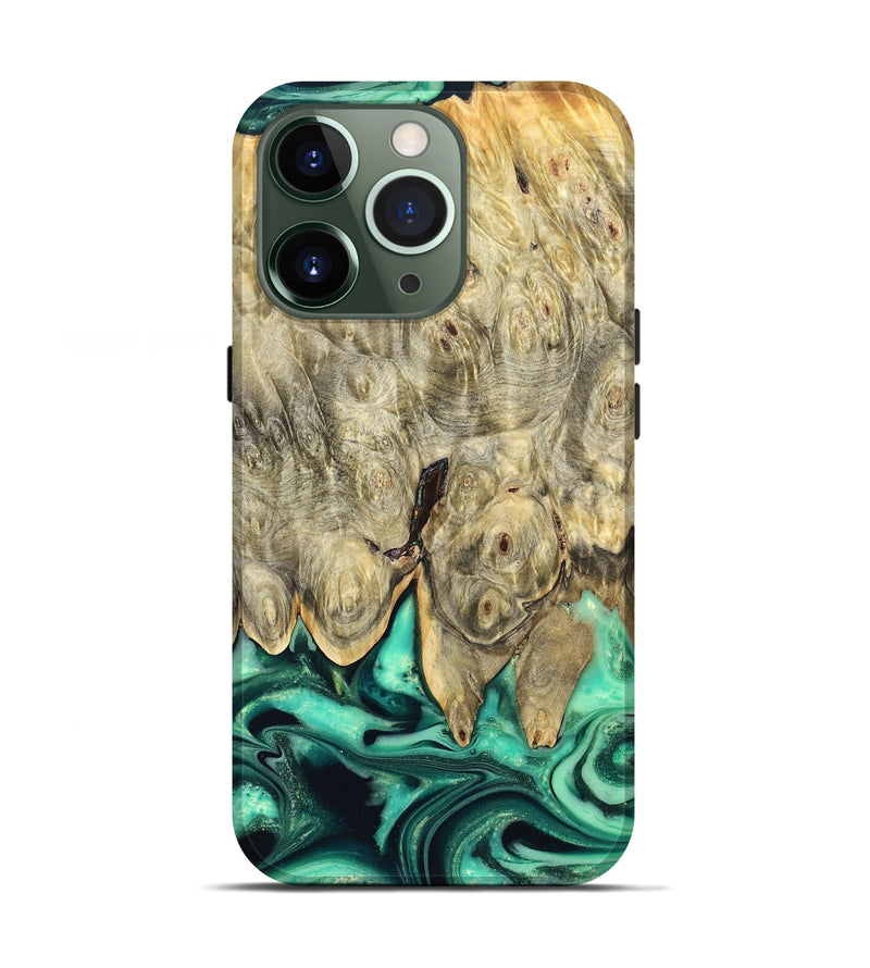 iPhone 13 Pro Wood Live Edge Phone Case - Essie (Green, 823498)