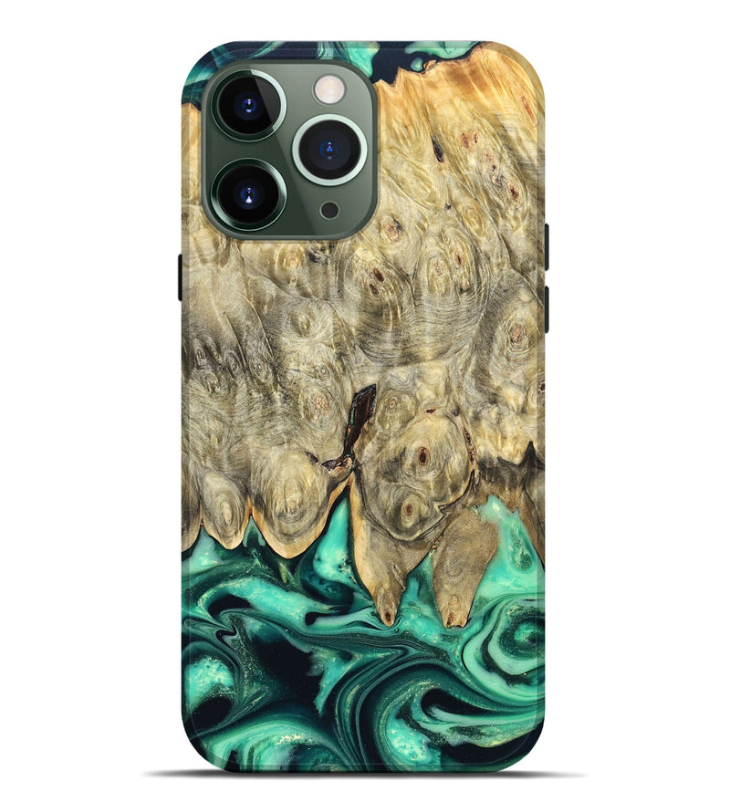iPhone 13 Pro Max Wood Live Edge Phone Case - Essie (Green, 823498)