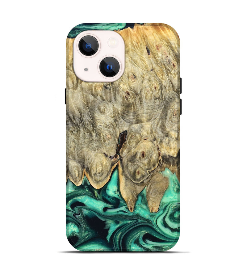 iPhone 14 Wood Live Edge Phone Case - Essie (Green, 823498)