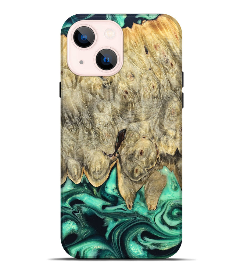 iPhone 14 Plus Wood Live Edge Phone Case - Essie (Green, 823498)