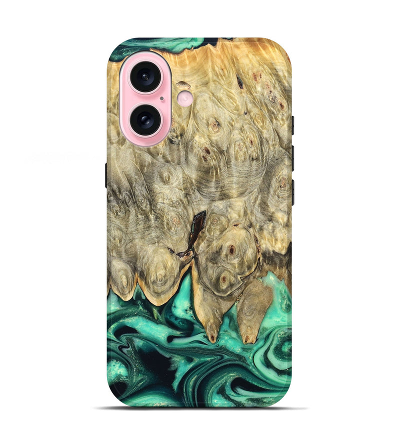 iPhone 17 Wood Live Edge Phone Case - Essie (Green, 823498)