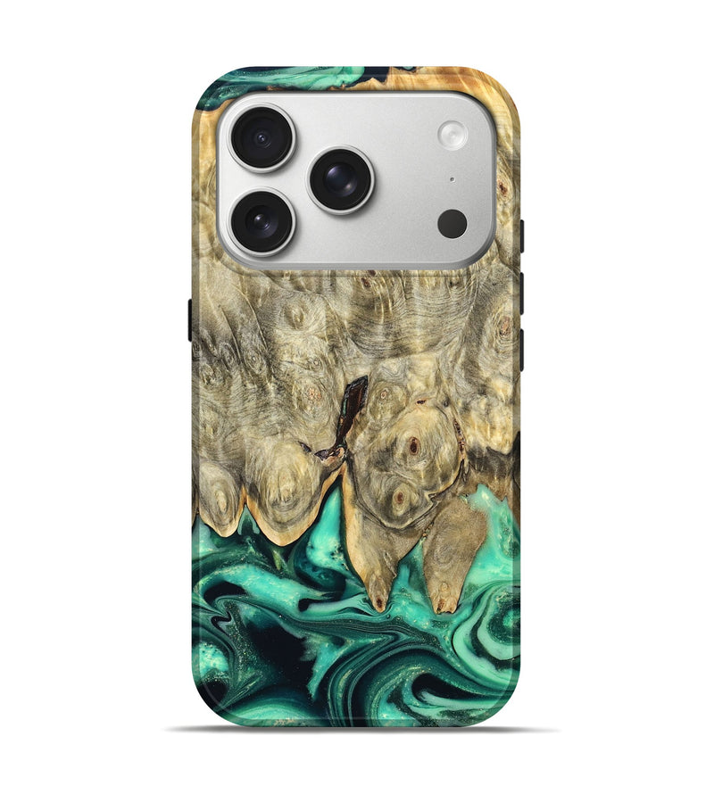 iPhone 17 Pro Wood Live Edge Phone Case - Essie (Green, 823498)