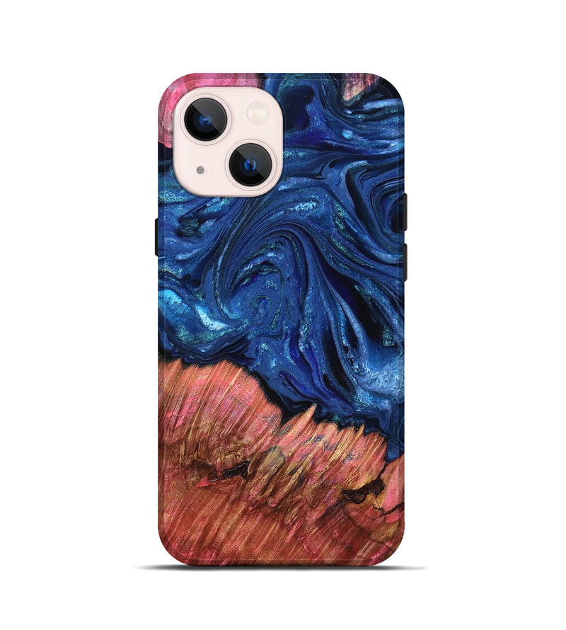 iPhone 13 mini Wood Live Edge Phone Case - Harlem (Blue, 823500)