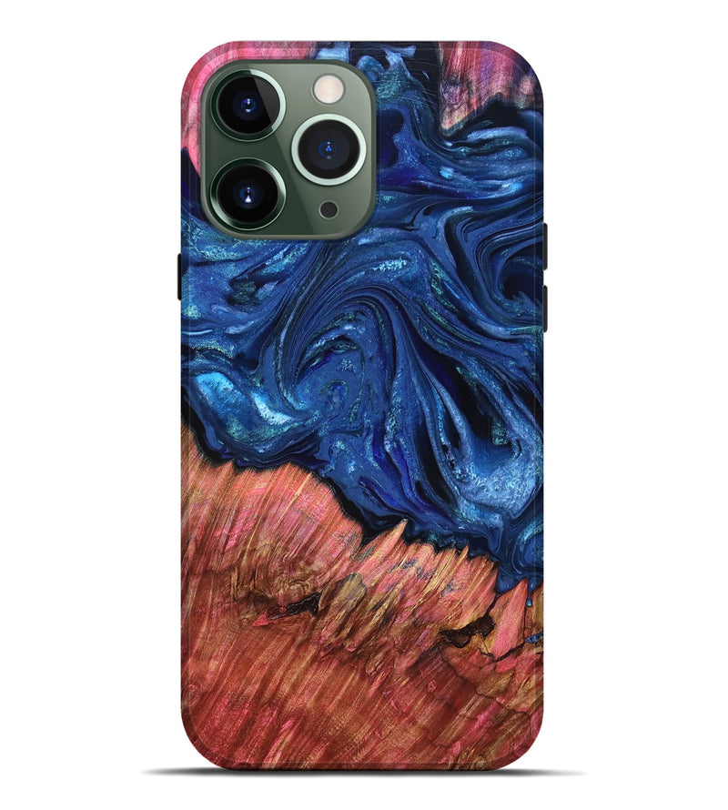 iPhone 13 Pro Max Wood Live Edge Phone Case - Harlem (Blue, 823500)
