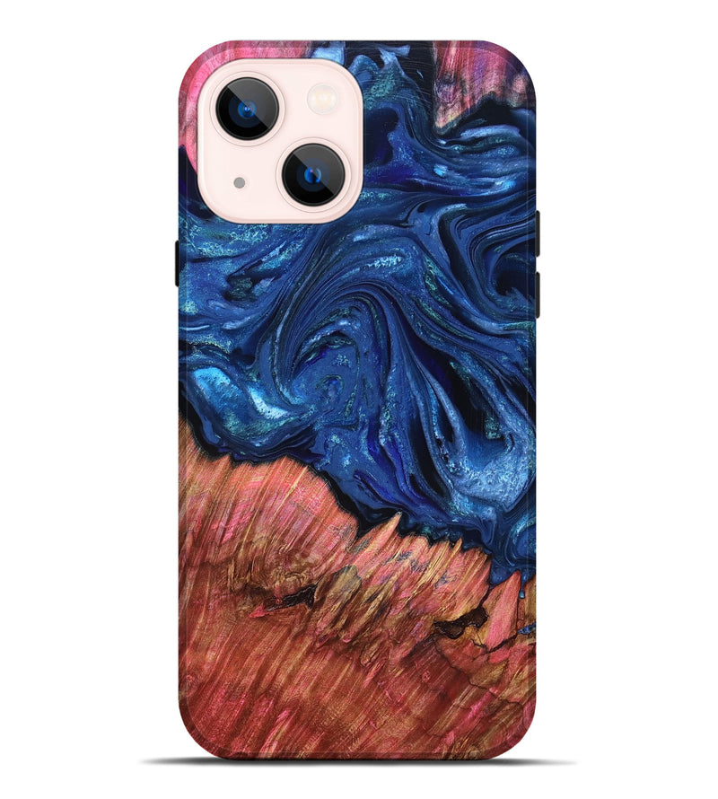 iPhone 14 Plus Wood Live Edge Phone Case - Harlem (Blue, 823500)