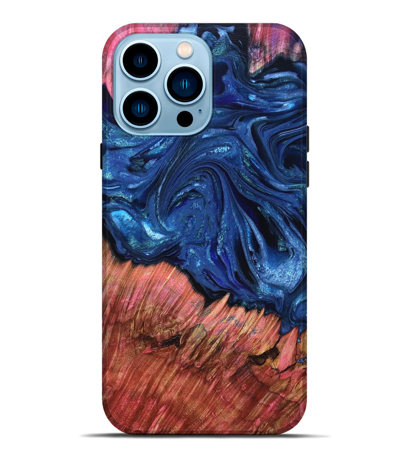 iPhone 14 Pro Max Wood Live Edge Phone Case - Harlem (Blue, 823500)
