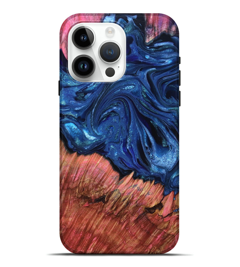 iPhone 15 Pro Max Wood Live Edge Phone Case - Harlem (Blue, 823500)