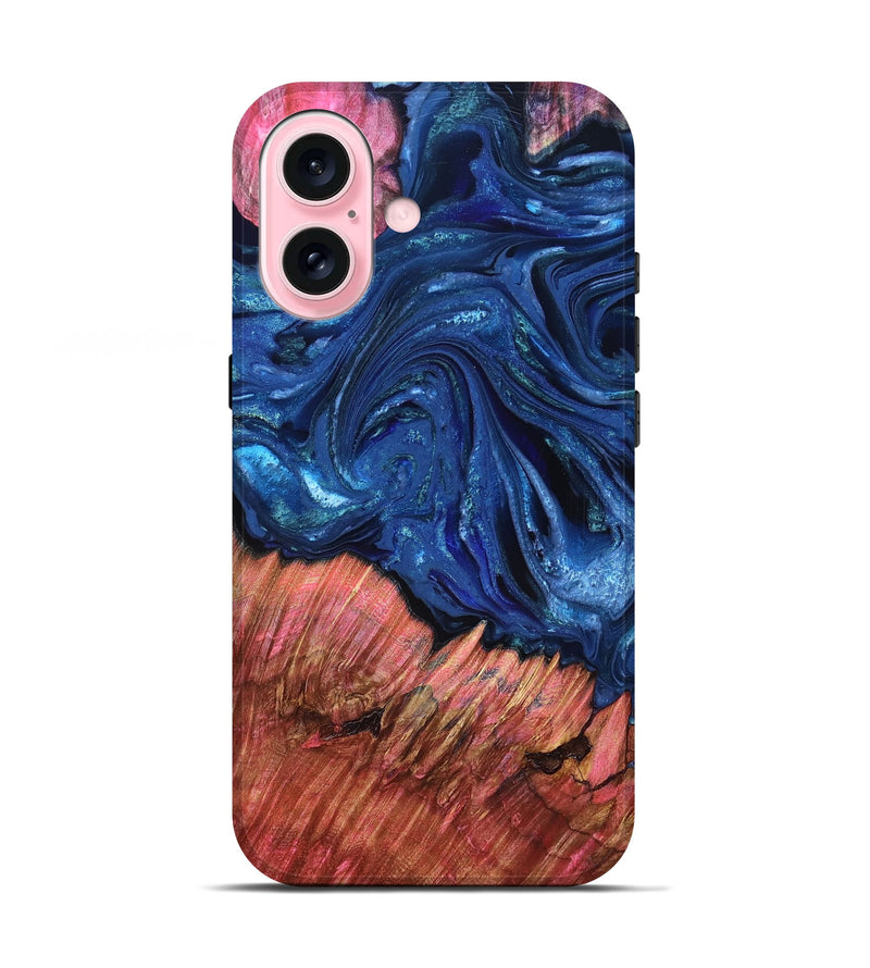 iPhone 17 Wood Live Edge Phone Case - Harlem (Blue, 823500)