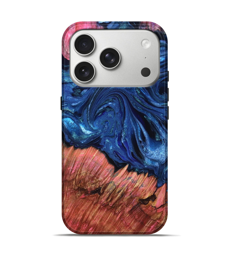 iPhone 17 Pro Wood Live Edge Phone Case - Harlem (Blue, 823500)