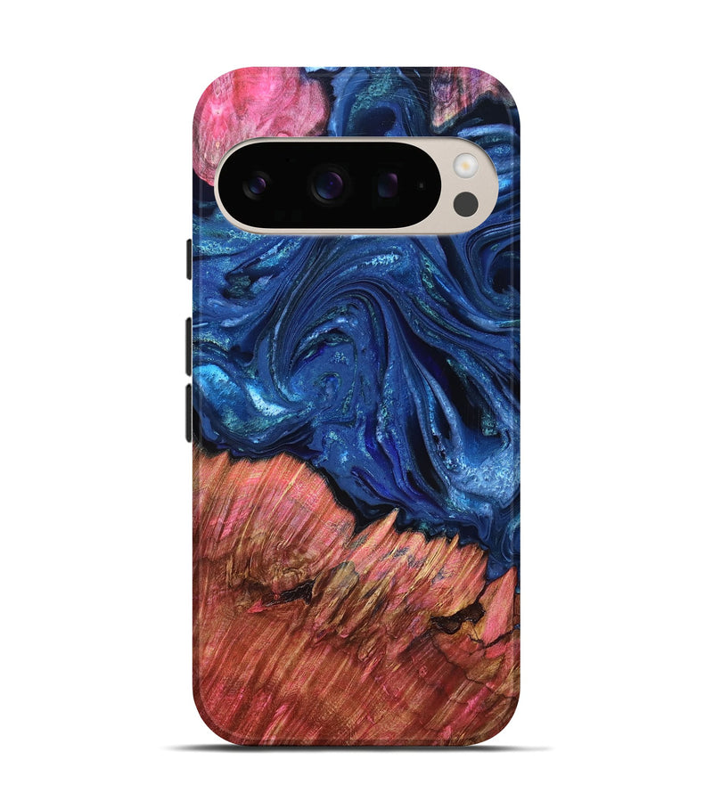 Pixel 10 Pro Wood Live Edge Phone Case - Harlem (Blue, 823500)