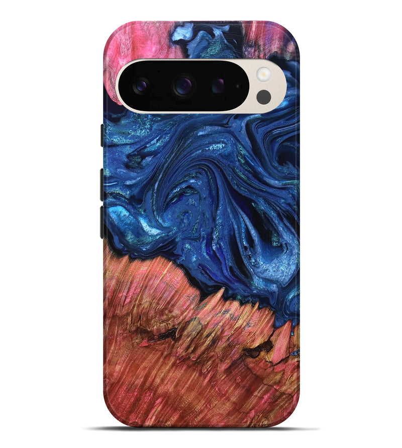 Pixel 10 Pro XL Wood Live Edge Phone Case - Harlem (Blue, 823500)
