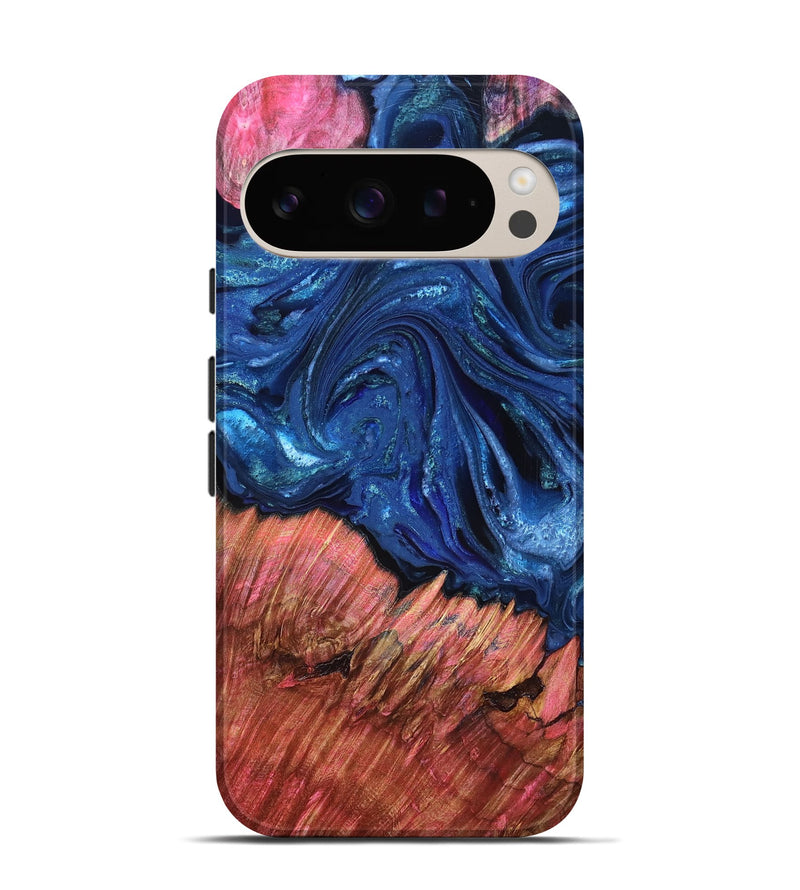 Pixel 9 Wood Live Edge Phone Case - Harlem (Blue, 823500)