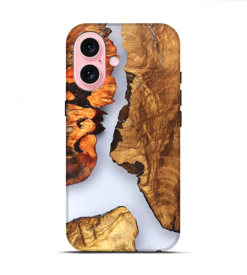 iPhone 16 Wood Live Edge Phone Case - Bria (Clear, 823501)